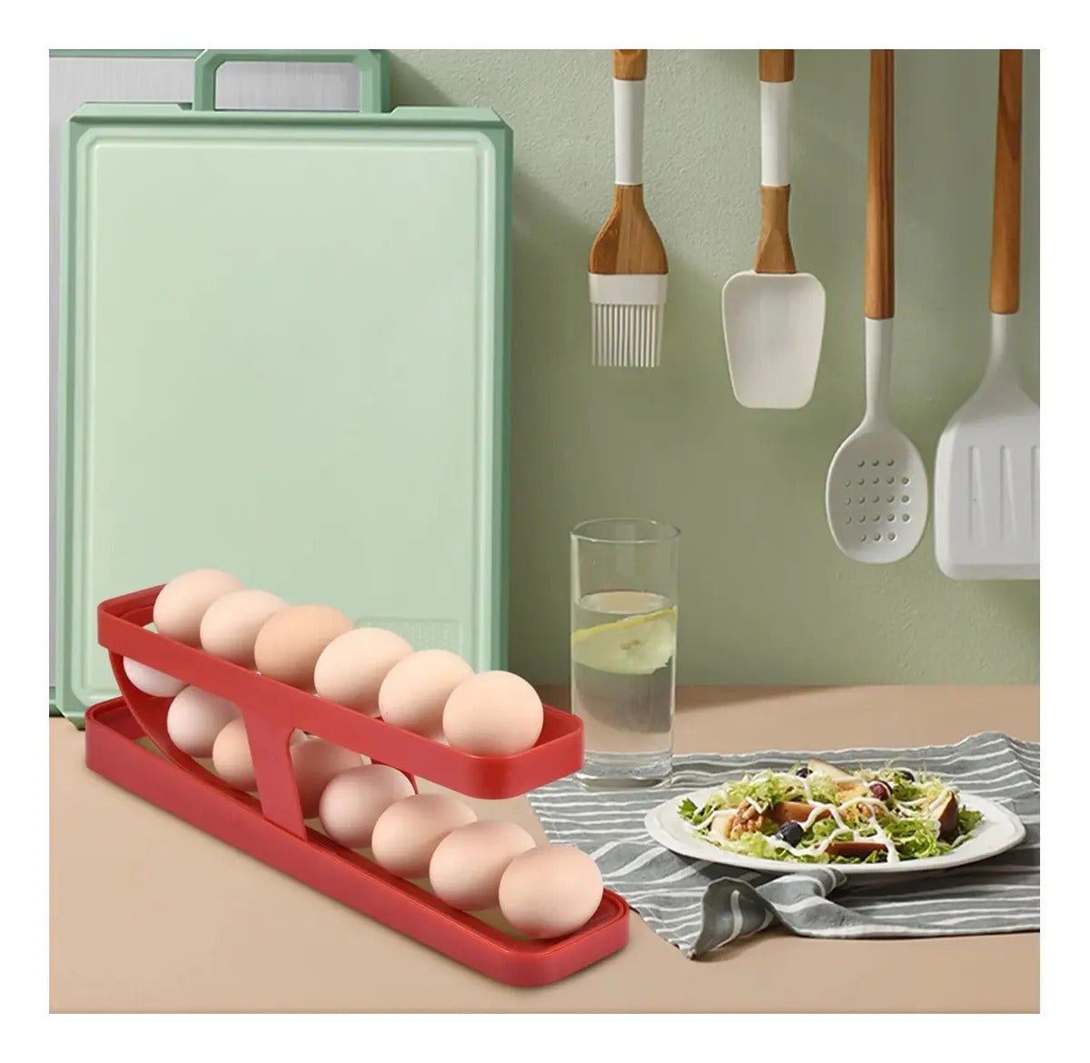 Huevera Organizador Dispensador De Huevos Automático 15 Unid - vista 4