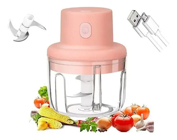 Mini Picador De Ajo Triturador Moledor Ajos Y Verduras