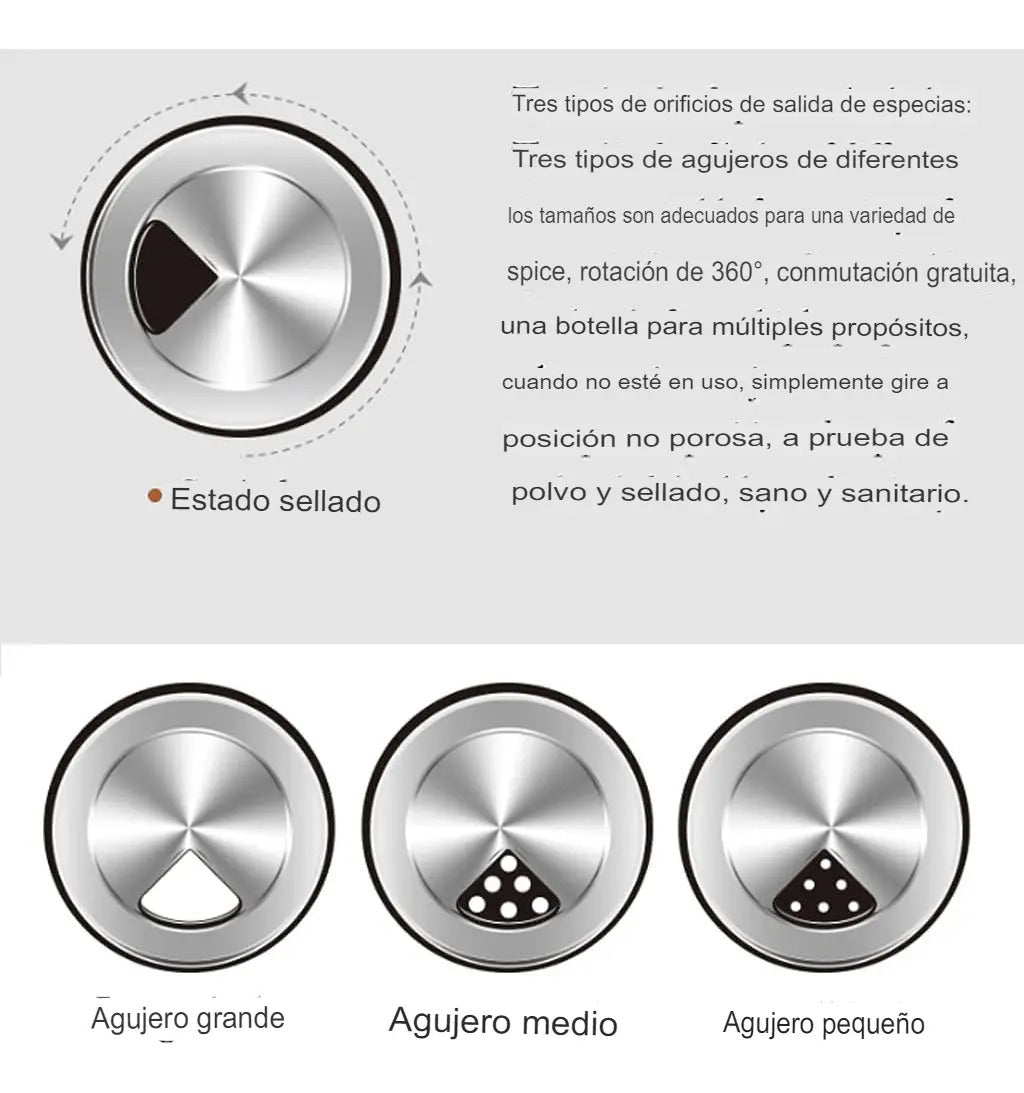 Set Especiero Condimentero 6 Frascos Giratorio 360 Premium - vista 7