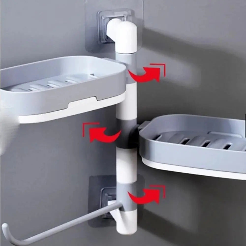Organizador De Ducha Giratorio Adhesivo Repisa Toalla Baño - vista 5
