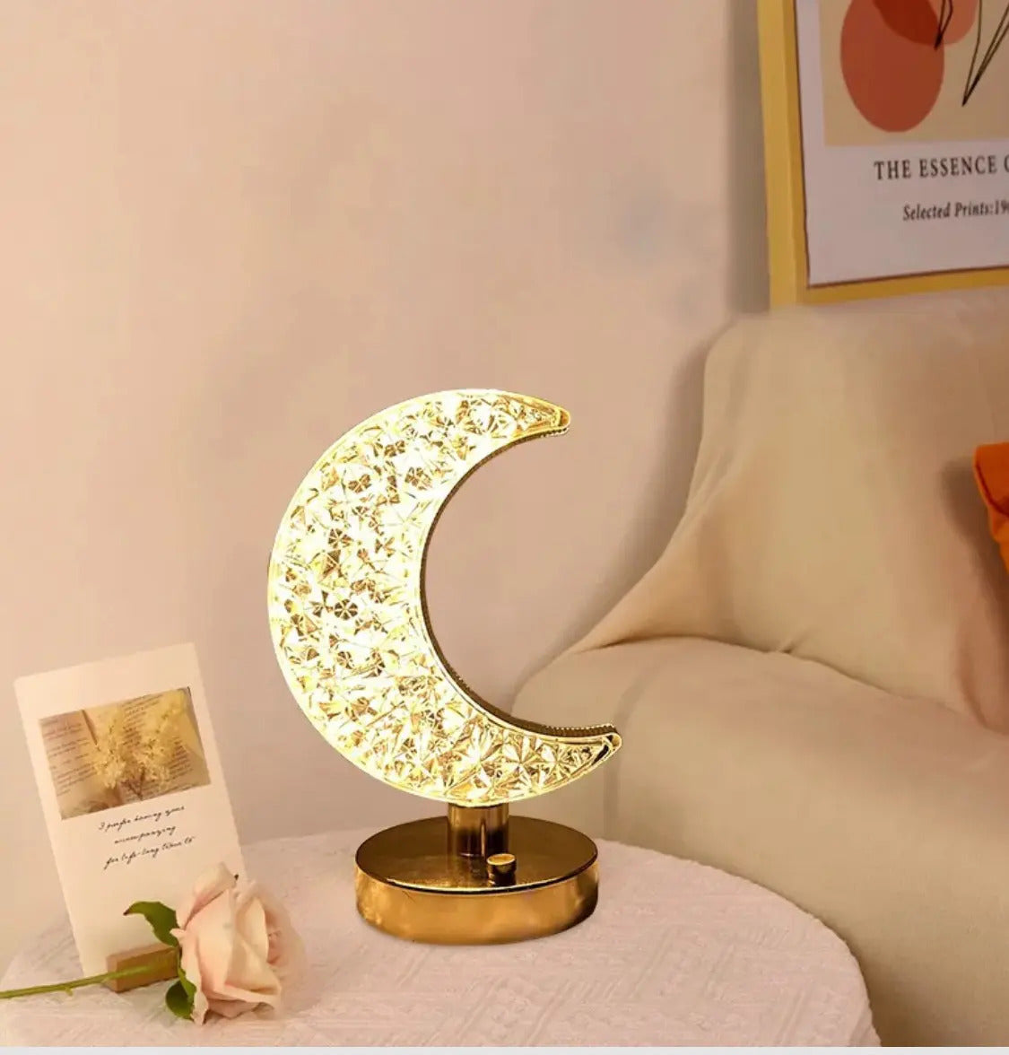 Lampara De Mesa Con Forma De Luna Recargable/touch - vista 3