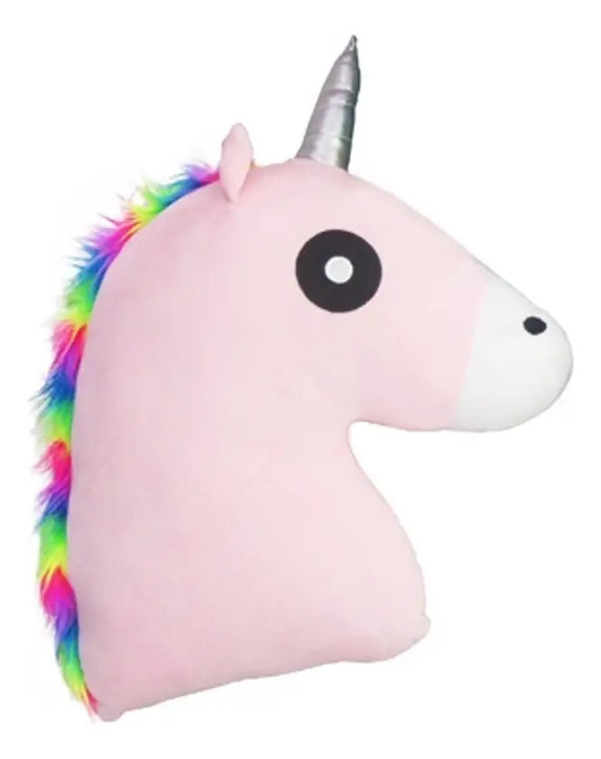 Peluche almohada cabeza de unicornio kawaii