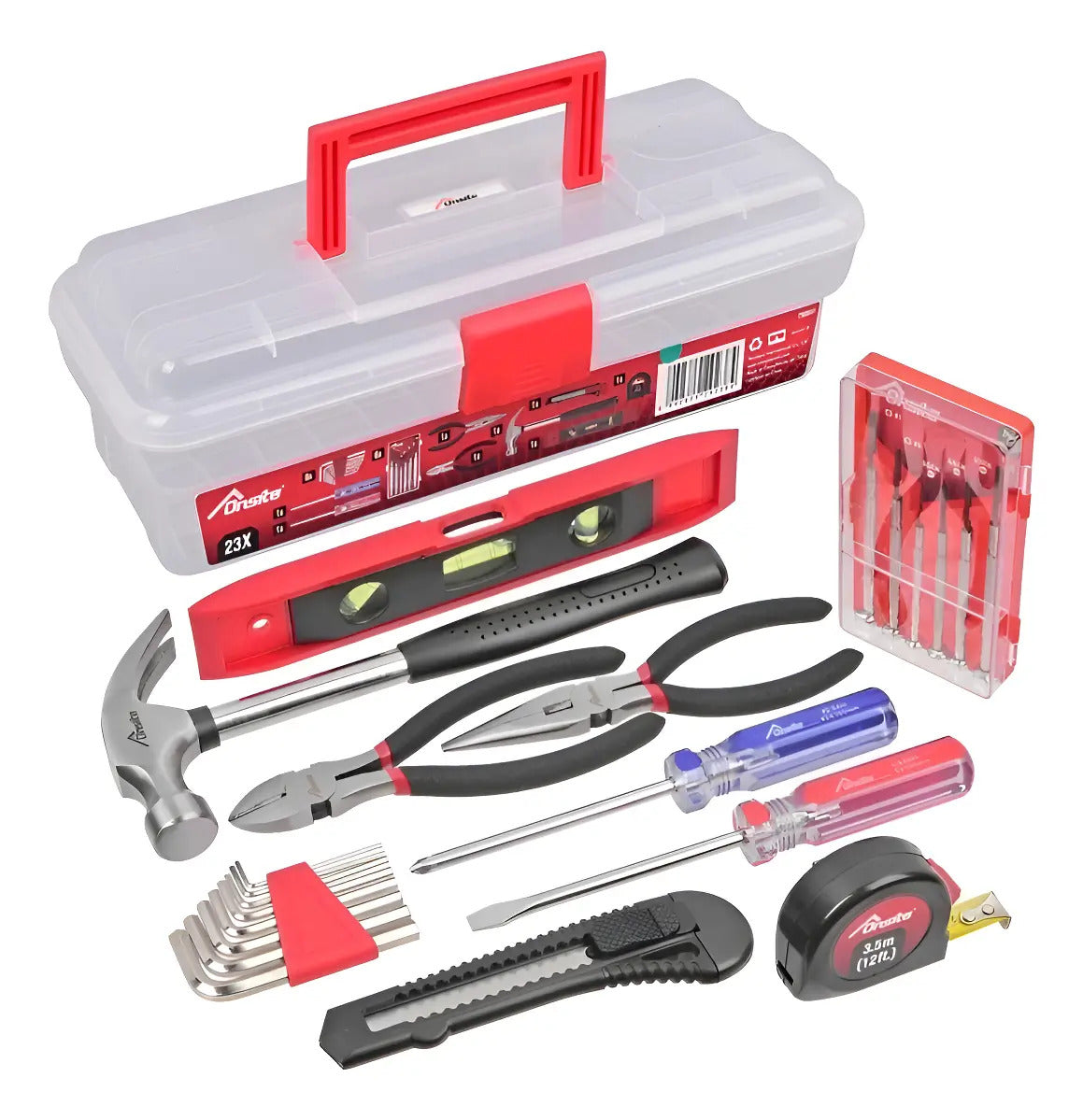 Caja De Herramientas Con 23 Piezas Para Uso Domestico Onsite