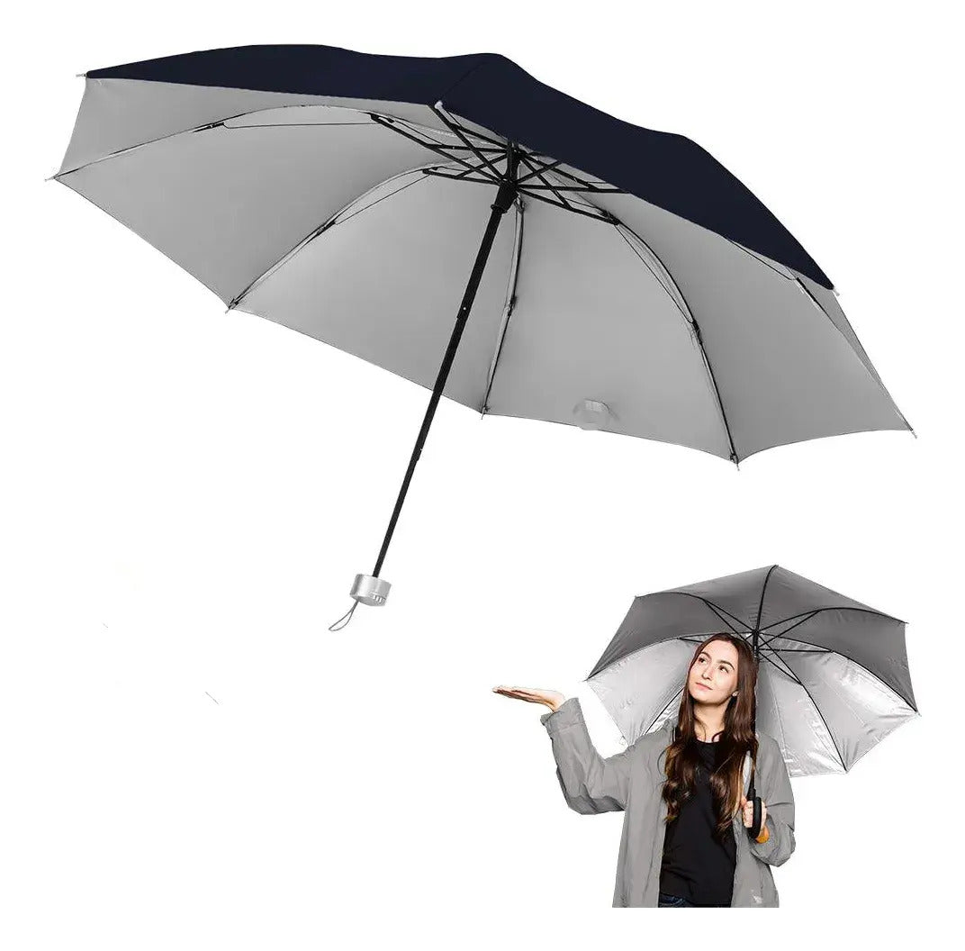 Paraguas Lluvia Plegable sombrilla Impermeable Retractil Uv - vista 16