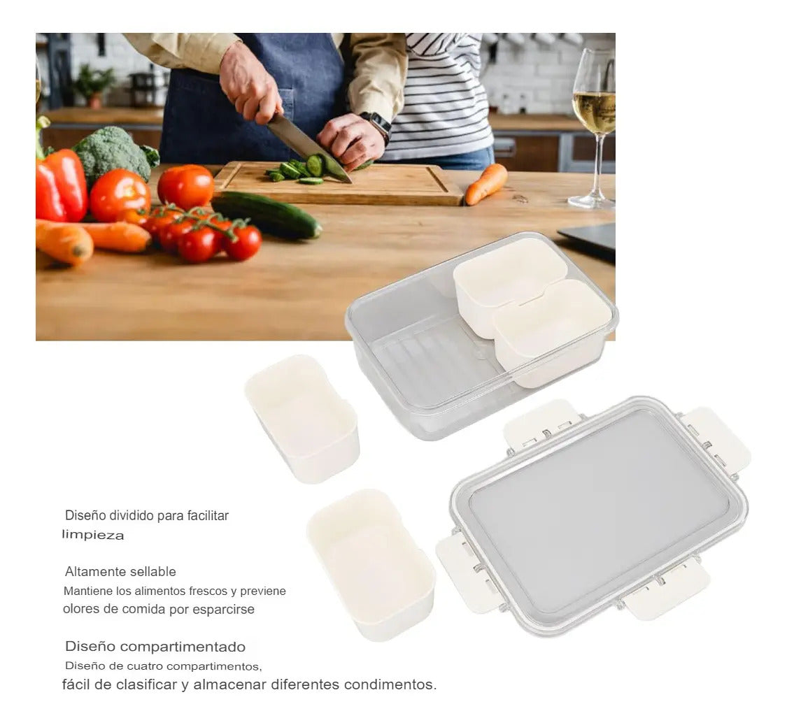 Contenedor De Alimentos Dividido Envase 4 Compartimientos - vista 9