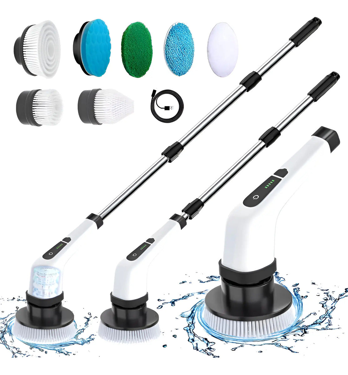 Cepillo De Limpieza Electrico Giratorio 7en 1 Recargable 25w