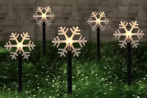 Pack 5 Luces Estacas Solares Navidad Luces Led Para Jardín - vista 8