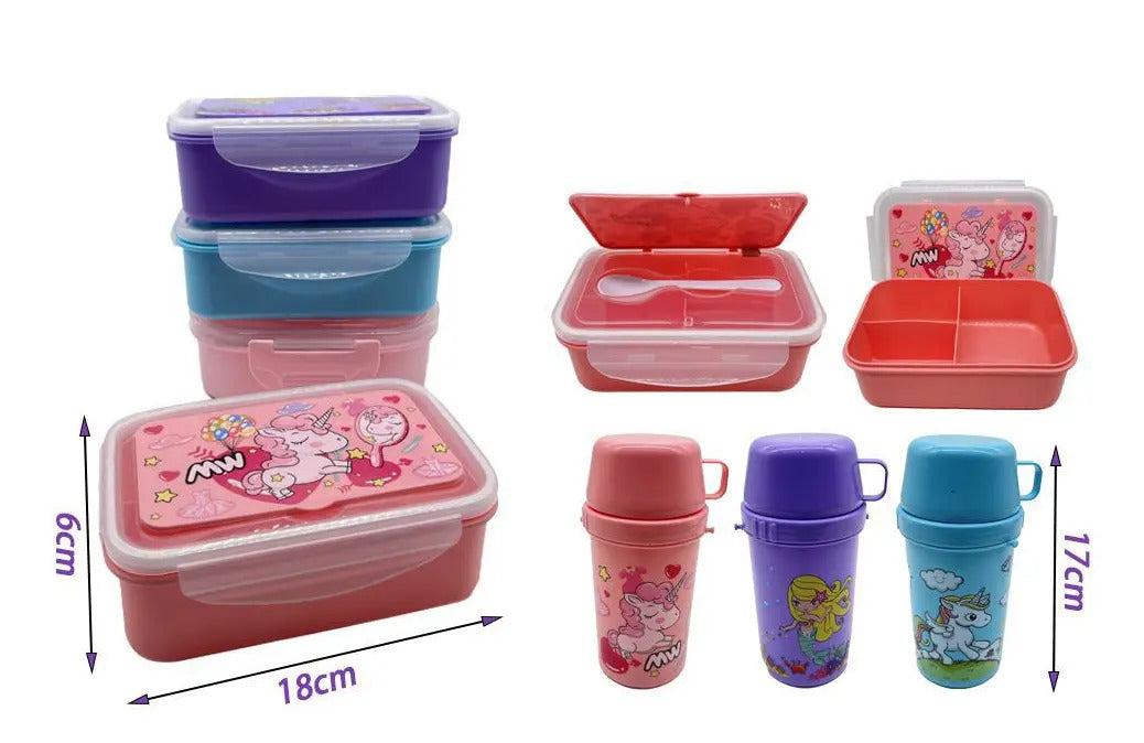 Lonchera Para Niñas Taper Con Cuchara Y Botella Para Jugos - vista 2