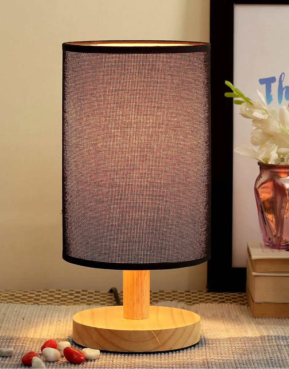 Lampara Velador Mesa Escritorio Elegante Diseño Madera E27 - vista 3