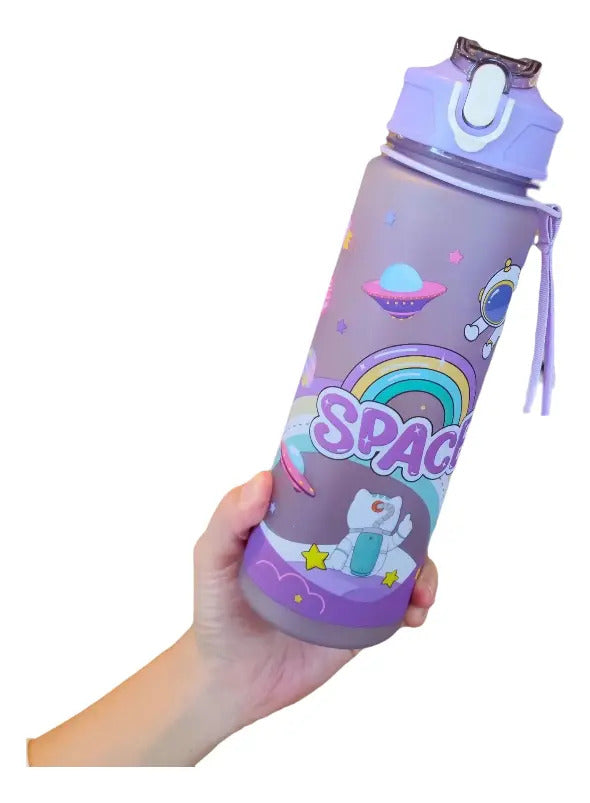 Botella De Agua Deportiva Gym Escolar Diseño Astronauta - vista 8