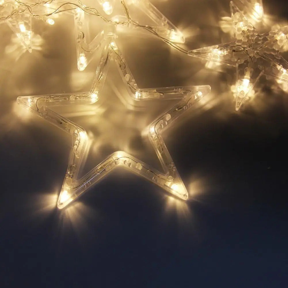 Luces De Navidad Cortina Led Guirnalda Cascada De Estrellas - vista 15