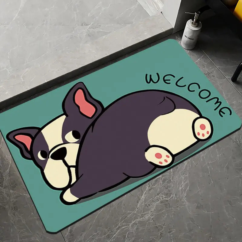 Limpia Pie Tapete Alfombra Motivo Animalitos Welcome Home - vista 8
