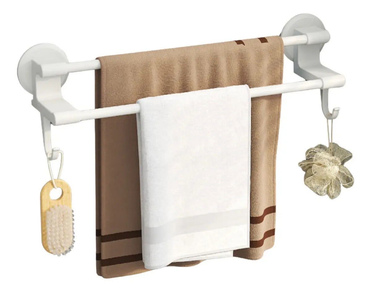 Soporte toallero de pared con barra doble