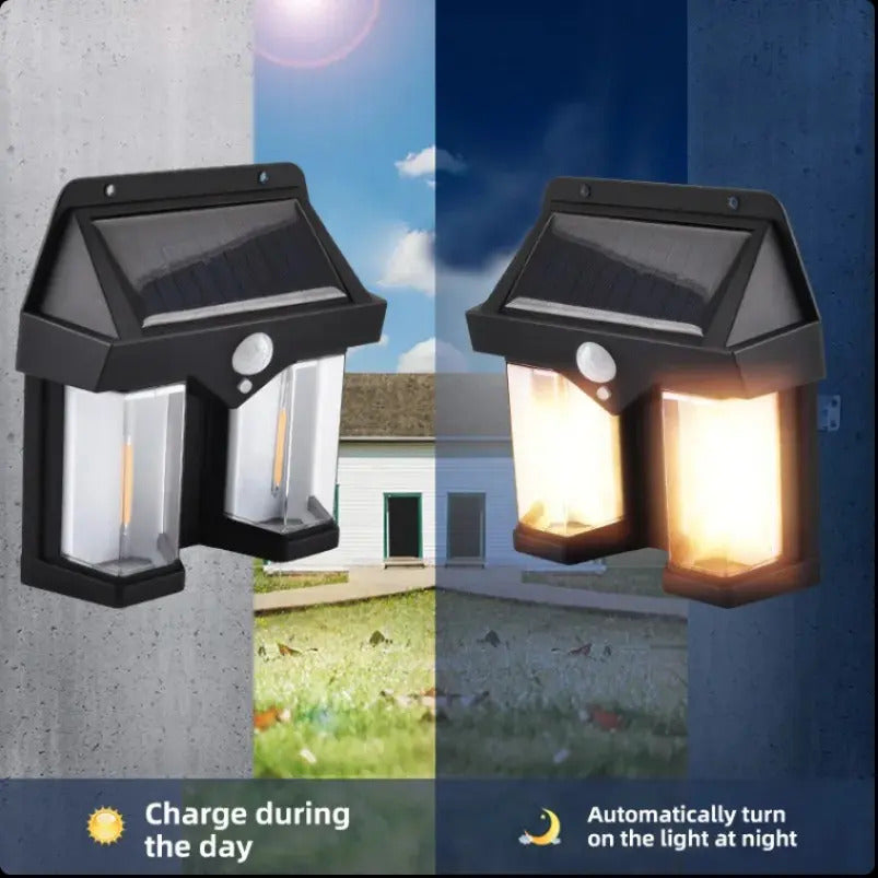 Lampara Solar De Pared Con Sensor Movimiento Aplique Muro - vista 7