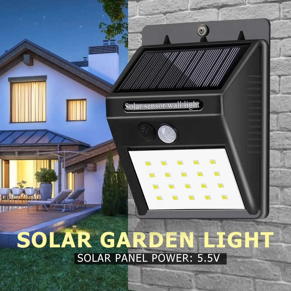 Lampara Solar Foco 30 Led Con Sensor De Movimiento Y Luz - vista 6