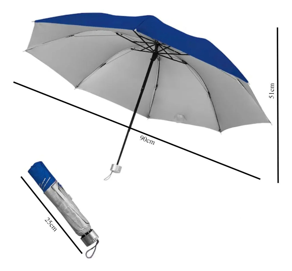 Paraguas Lluvia Plegable sombrilla Impermeable Retractil Uv - vista 3
