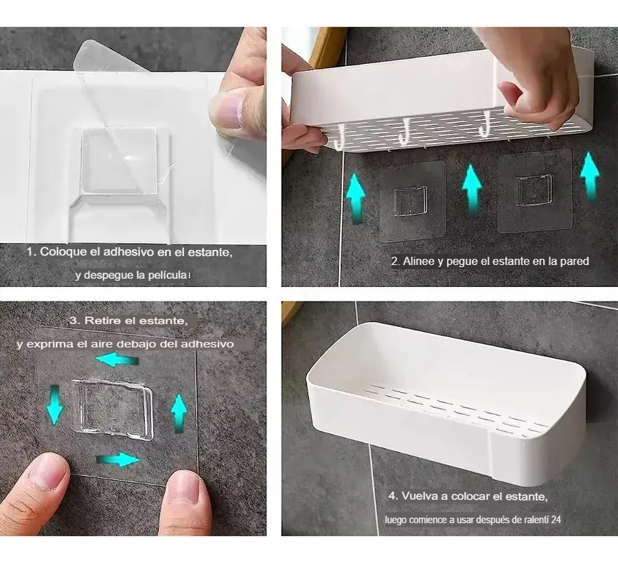 Repisa Flotante Organizador Baño Ducha Cocina Pared Adhesivo - vista 7