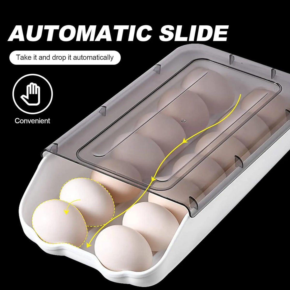 Organizador De Huevos Dispensador Huevos Automatico Apilable - vista 6