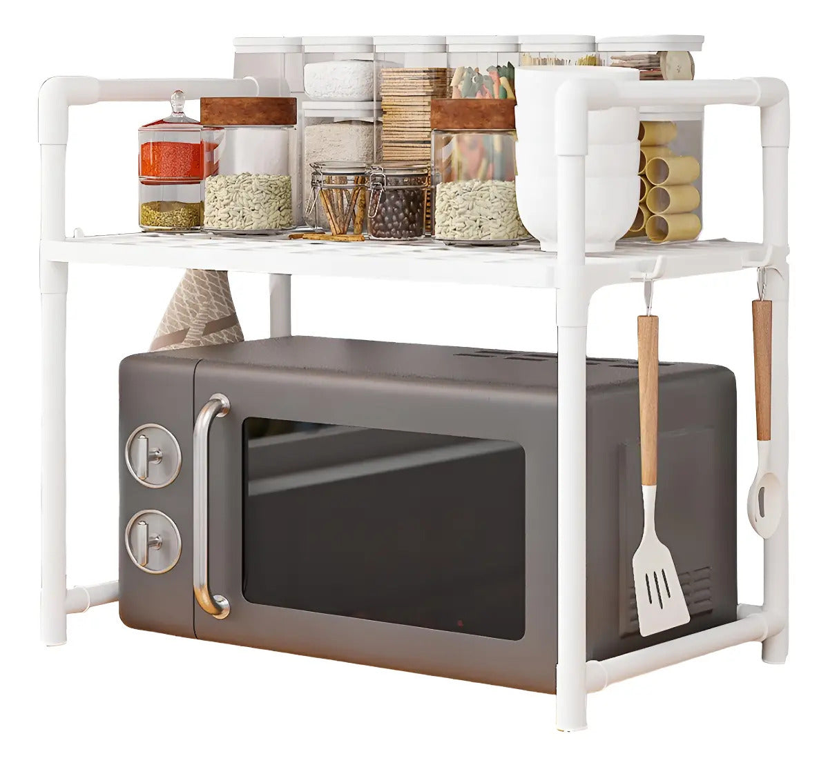 Rack Estante Organizador 2 Niveles De Cocina Para Microondas - vista 5
