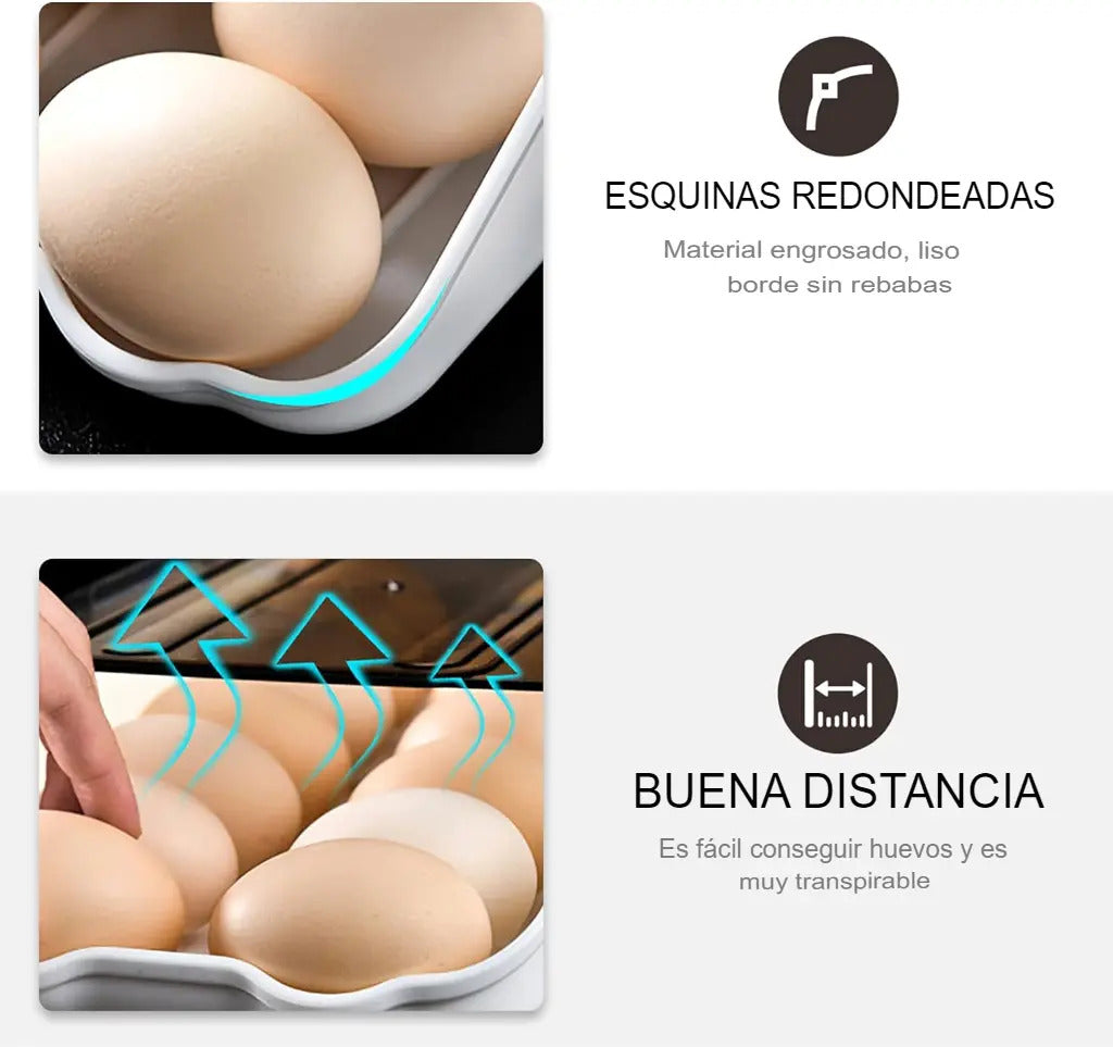 Organizador De Huevos Dispensador Huevos Automatico Apilable - vista 8
