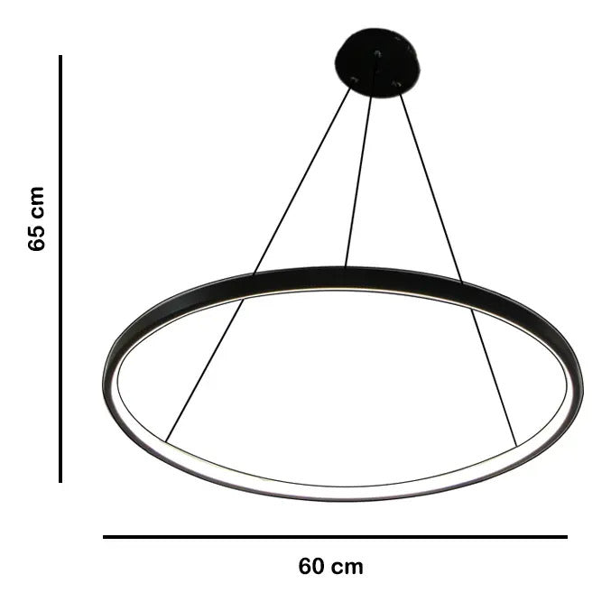 Lampara De Techo Colgante Led Diseño Moderno Aro 60cm 24w - vista 3