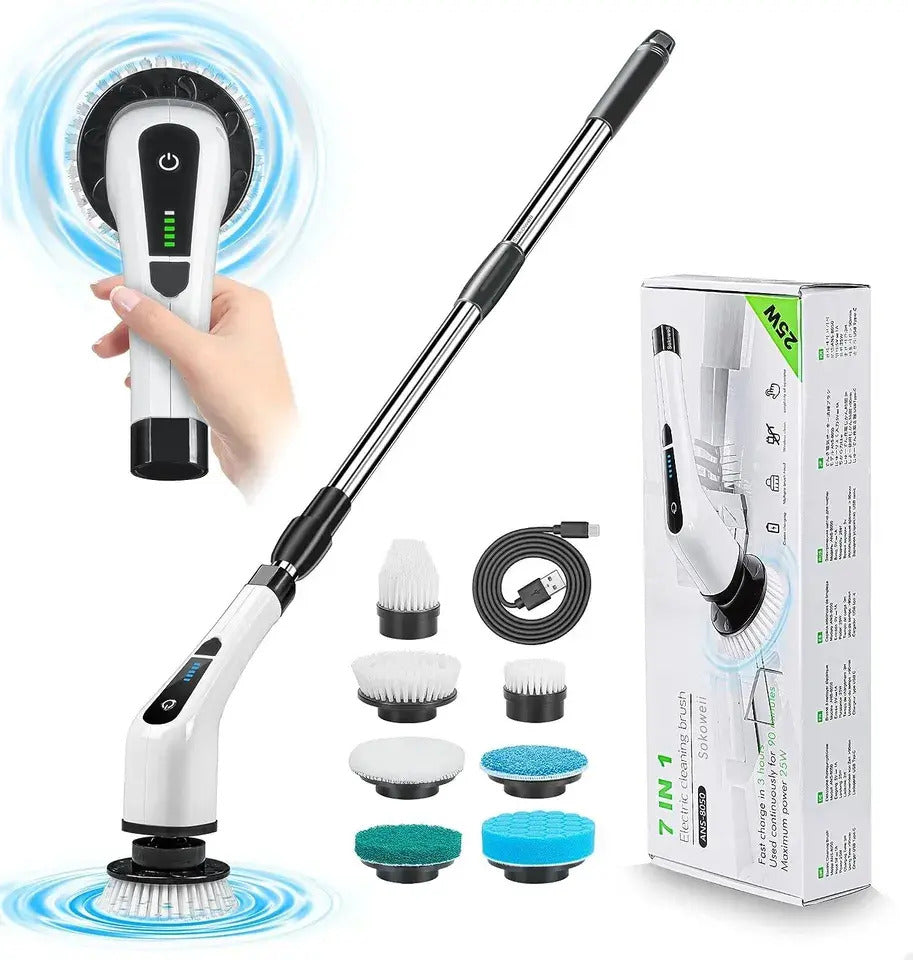 Cepillo De Limpieza Electrico Giratorio 7en 1 Recargable 25w - vista 5