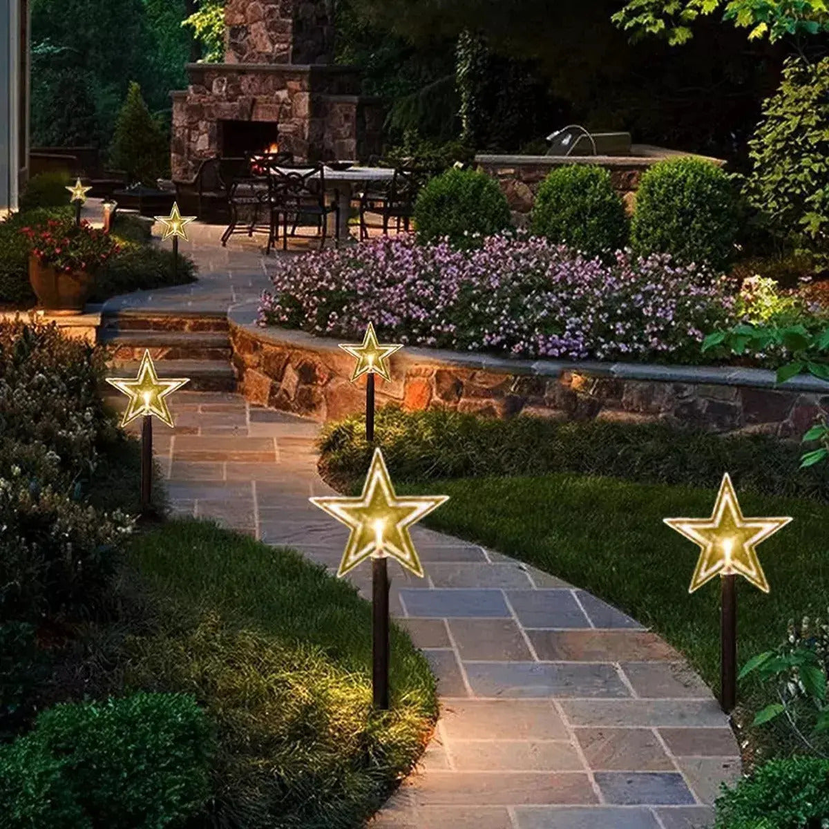 Pack 5 Luces Estacas Solares Navidad Luces Led Para Jardín - vista 2