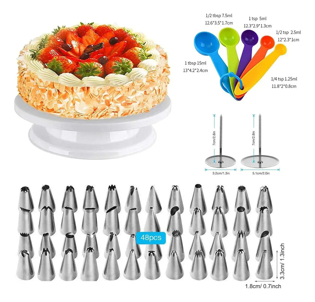 Kit De 66pcs Set Decoración Repostería Con Base Para Tortas - vista 6