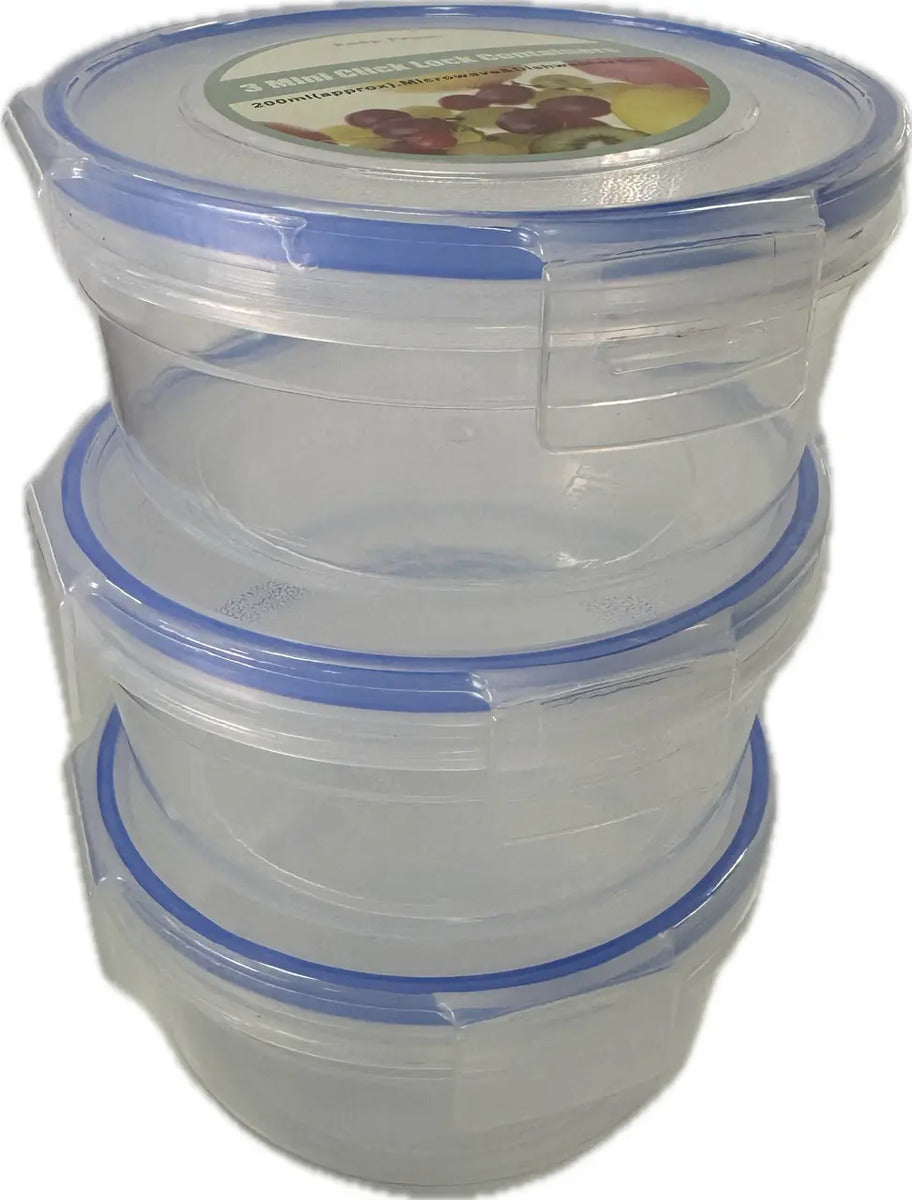 Set 3 Taper Contenedores Hermético Plástico Comida/alimentos - vista 4