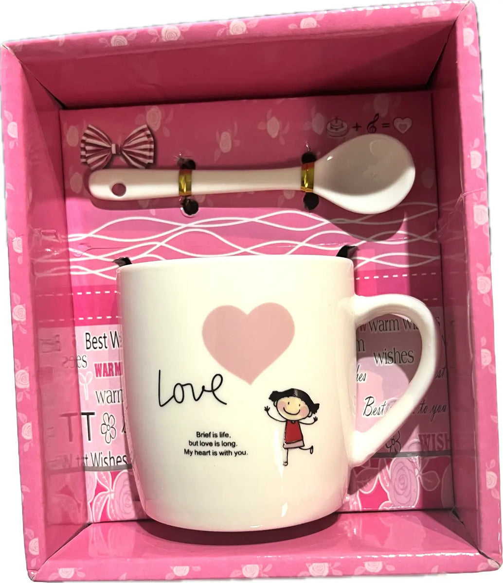 Taza De Cafe Con Cucharilla Lindo Diseño Kawaii Ideal Regalo - vista 5