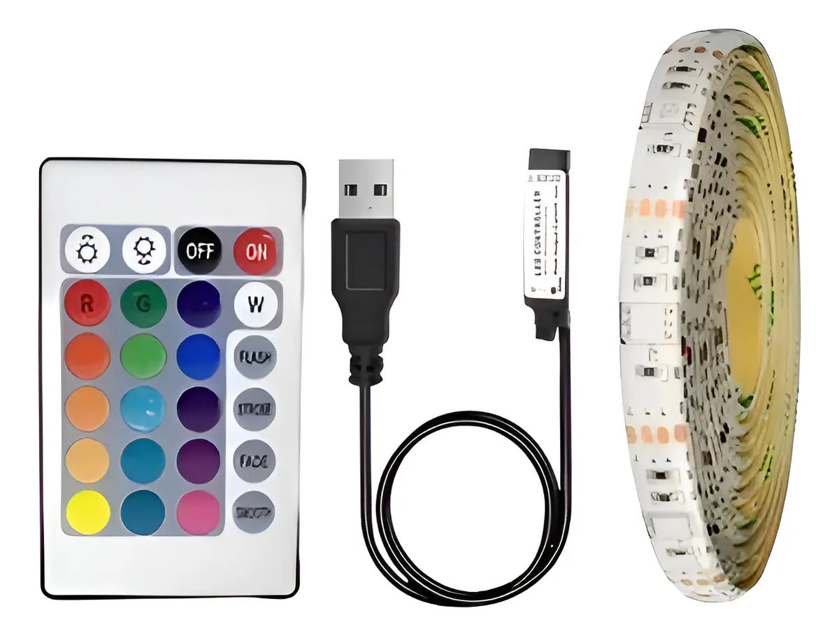 Luces Led Tira 16 Colores Cinta 5 Metros Led Rgb Control