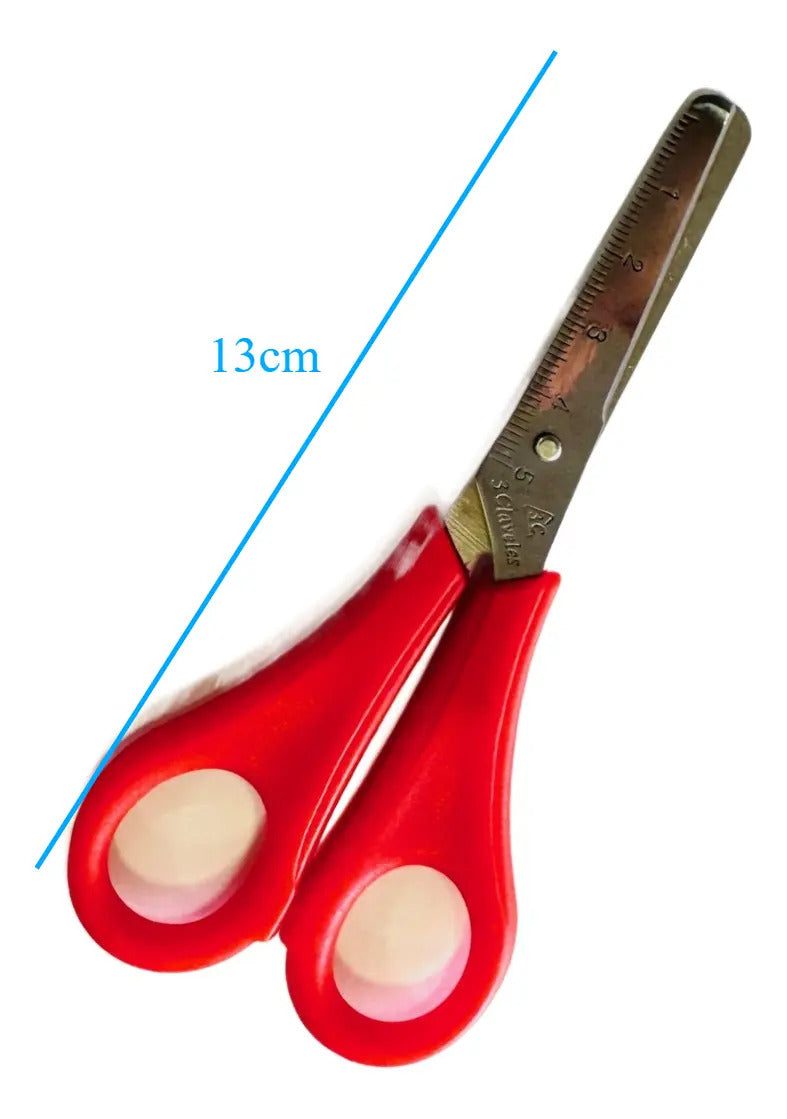 Pack 2 Tijeras Escolar 13cm Acero Inoxidable 3 Claveles - vista 2