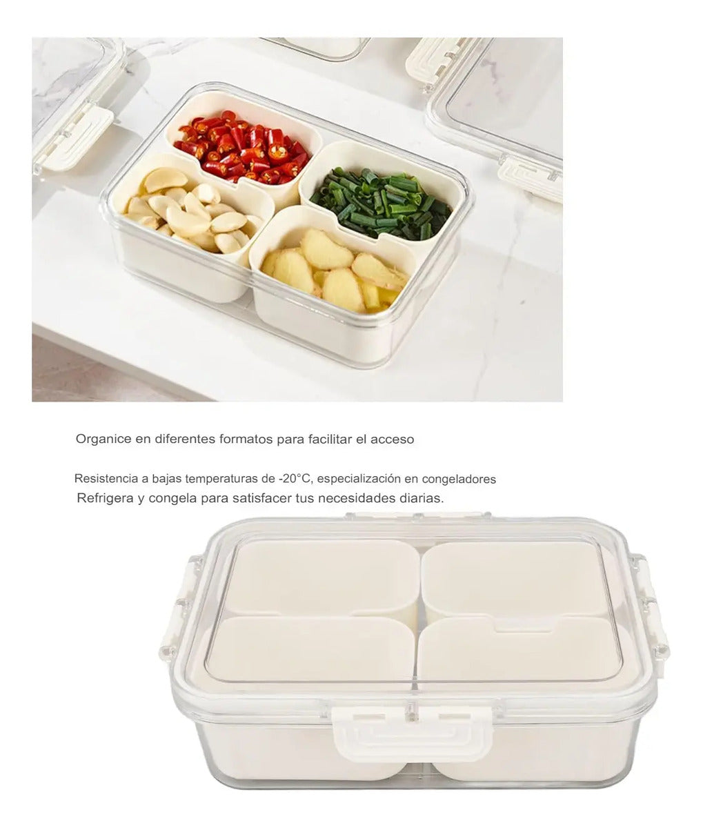 Contenedor De Alimentos Dividido Envase 4 Compartimientos - vista 8